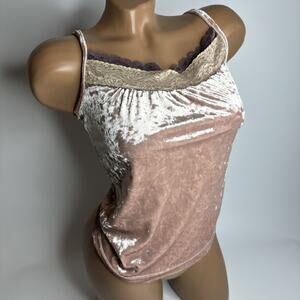 Veeko Velvet Lace Trim Camisole Y2K Coquette Fairycore Romantic S Soft Girl